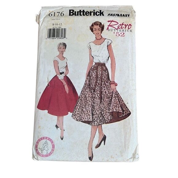Butterick Retro '52 Pattern 6176 Sz 8,10,12 Factory Folded and Uncut - Picture 1 of 2